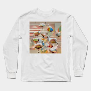 Colorful Bird Abstract Long Sleeve T-Shirt